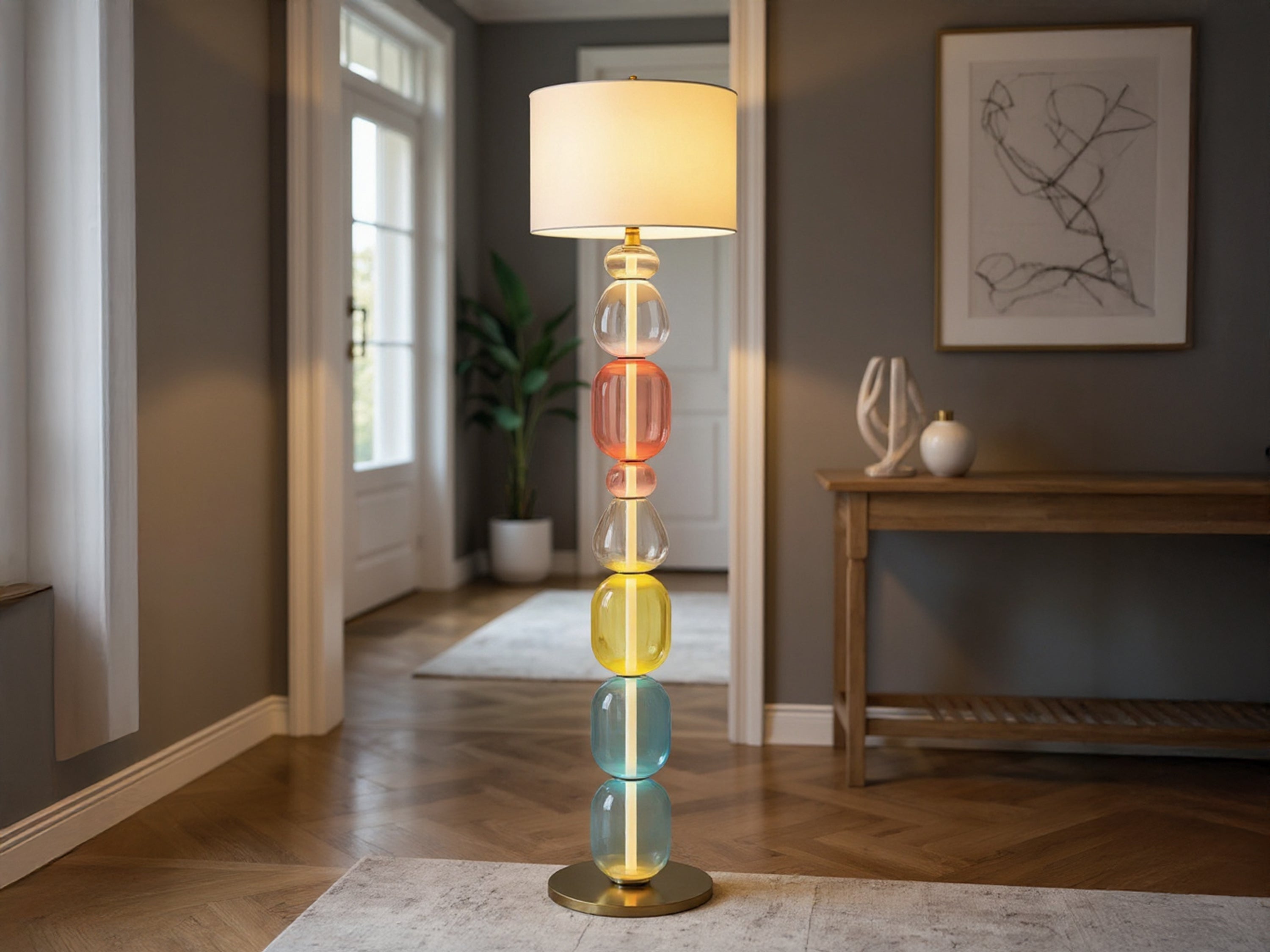 Handcrafted Modern Glass Floor Lamp